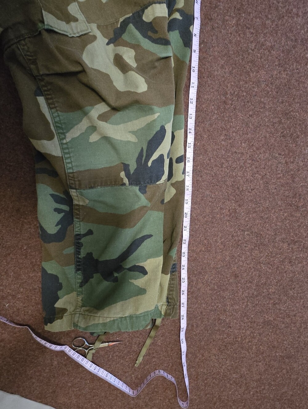 Vintage Military Woodland Camouflage BDU Carrgo Pants Size 36x28 1980s - Picture 5 of 9